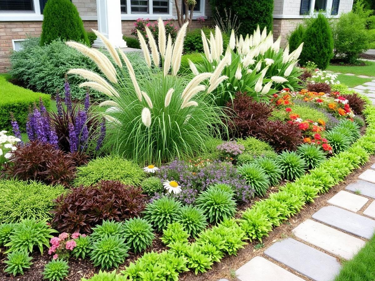 A layered residential garden bed